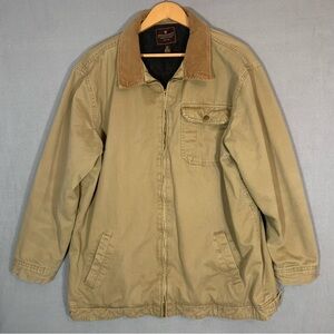 Steve & Barry's Tan Canvas Chore Jacket Utility Barn Mens Sz XL Corderoy Collar